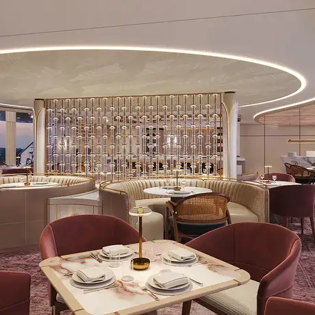 A View of a Restaurant aboard the Celebrity Compass