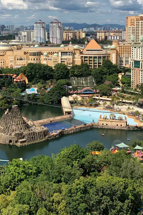 An Aerial View of Sunway Lagoon Theme Park in Kuala Lumpur
