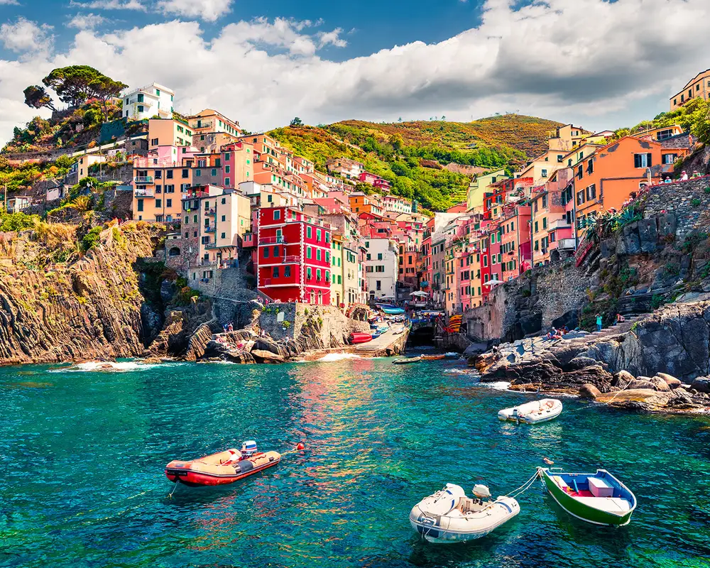 A View of coastal buildings in La Spezia