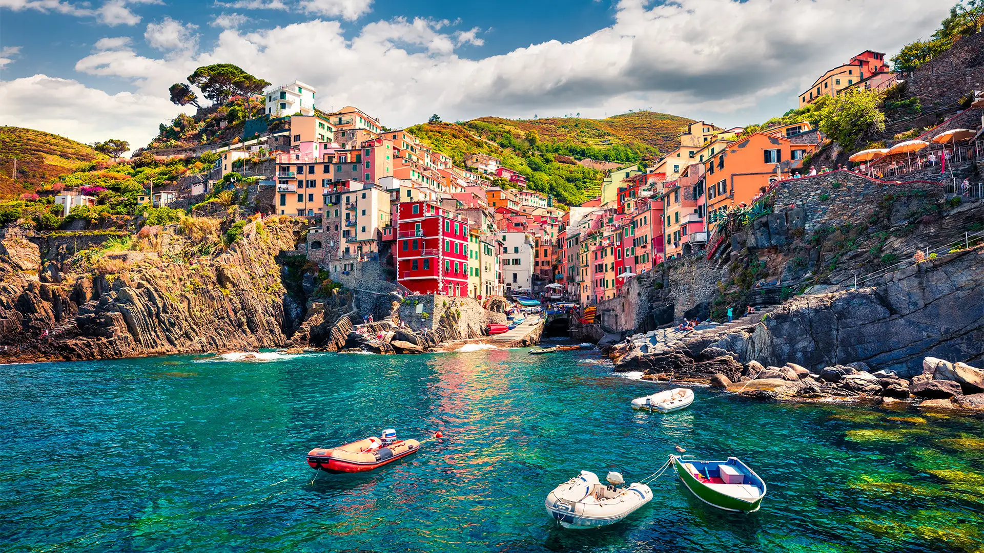 A View of coastal buildings in La Spezia
