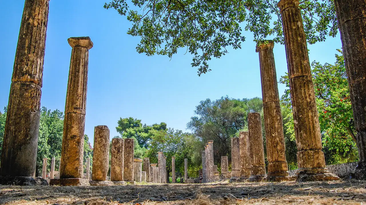 The pillars of Olympia, Greece