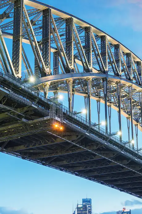 Sydney harbour bridge at sunset