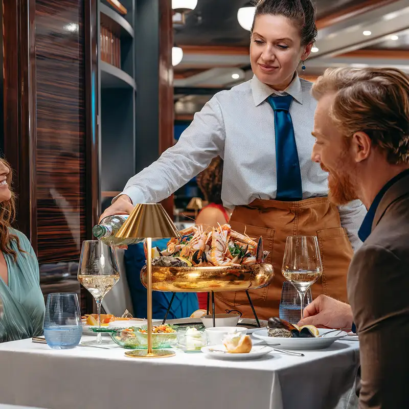A Couple having a meal on a Princess Ship