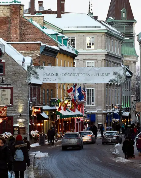 A winter street in Quebec