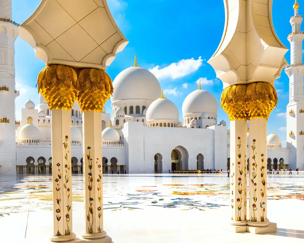A View of the Sheikh Zayed Grand Mosque in Abu Dhabi