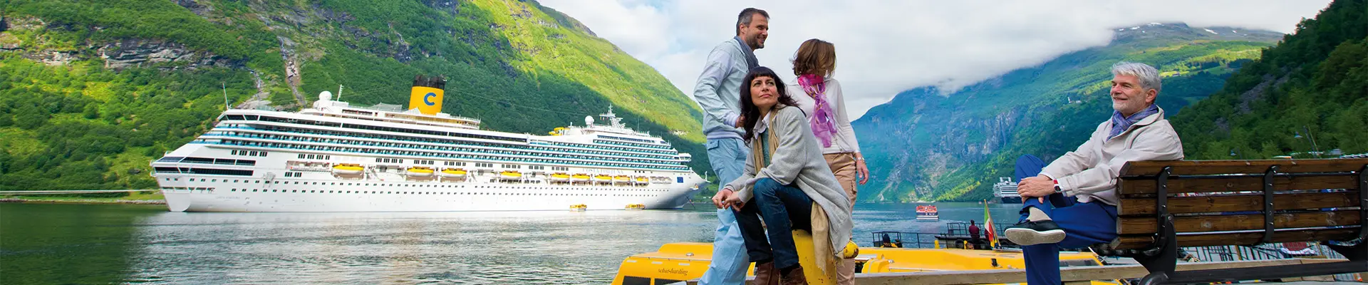 A family on a shore excursion of a Costa Crusie