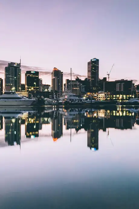 A View of the Auckland waterfront in New Zealand