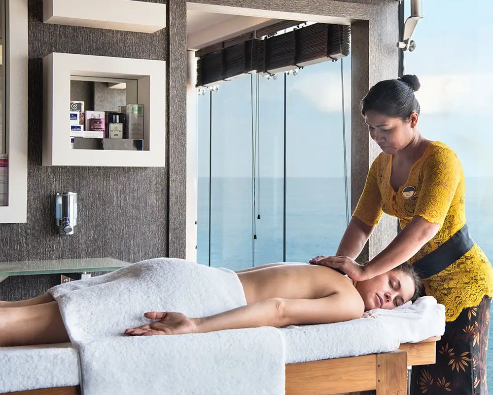 A Woman getting a massage in a spa