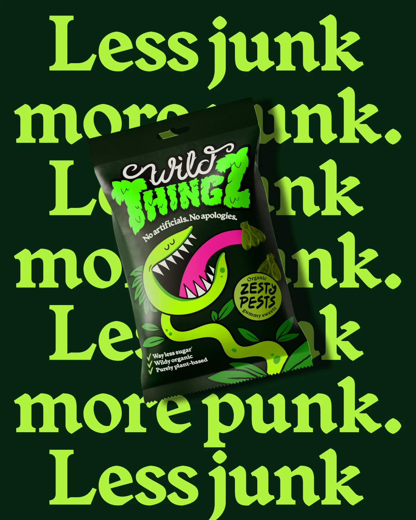 Branding for plant-based sweets brand Wild Thingz