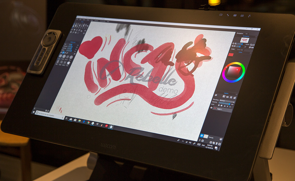 Die 4K-Cintiqs unseres Partners und Austellers WACOM luden zum Ausprobieren ein.