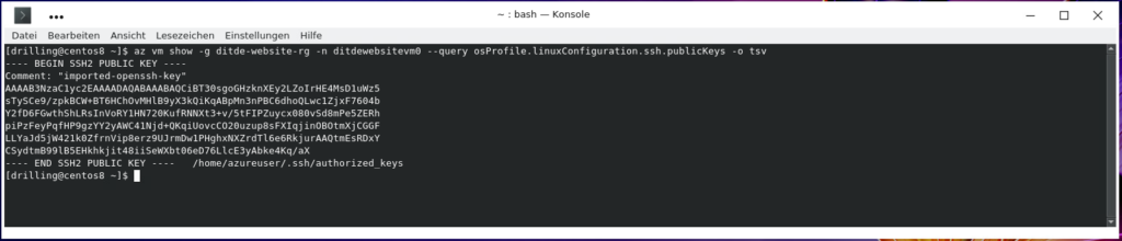 Eine als Table (tsv) formatierte Ausgabe