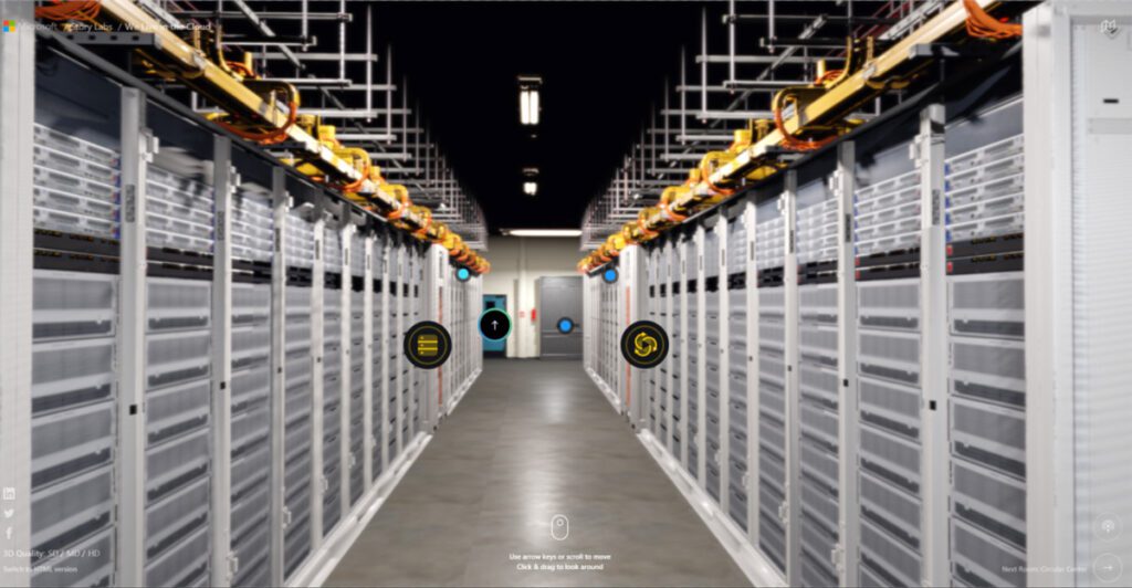 Ein virtueller Rundgang durch ein Microsoft-Rechenzentrum.