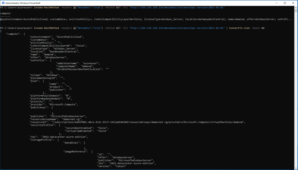 Anfragen des IDMS aus einer Azure-VM.