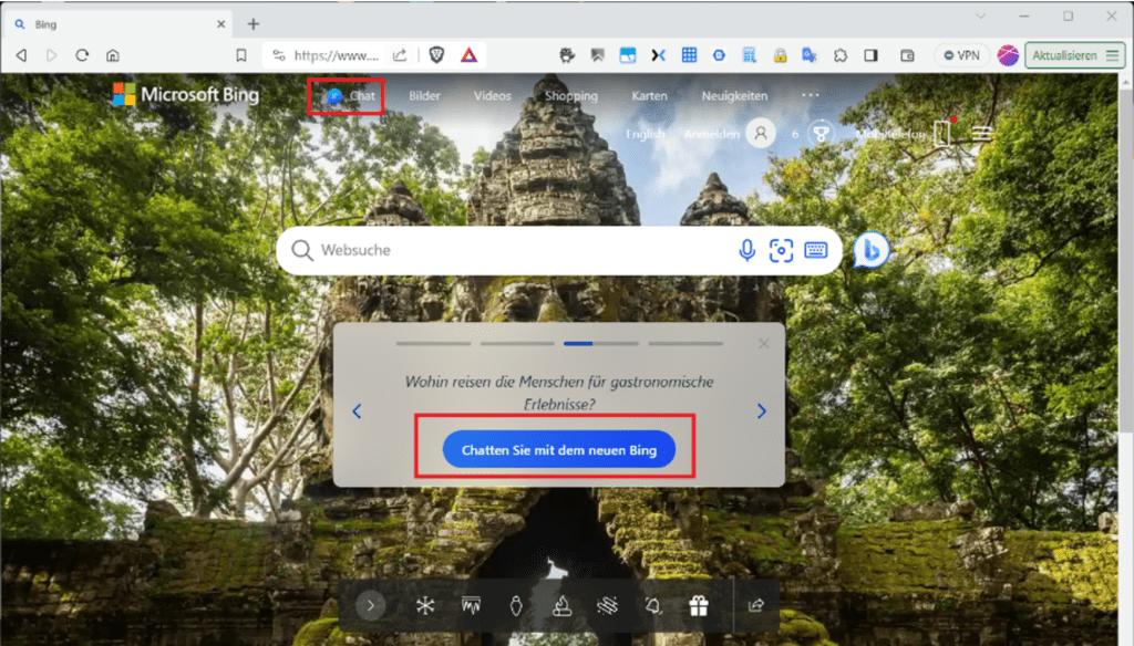 Bing-Copilot lässt sich natürlich auch in Chrome, Edge, Safari oder Firefox nutzen