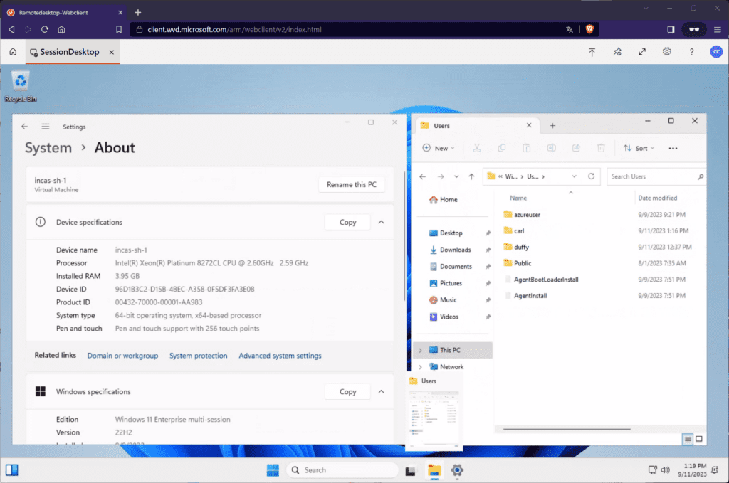 Zwei Sitzungen auf dem gleichen Sitzungshost mit Windows-11