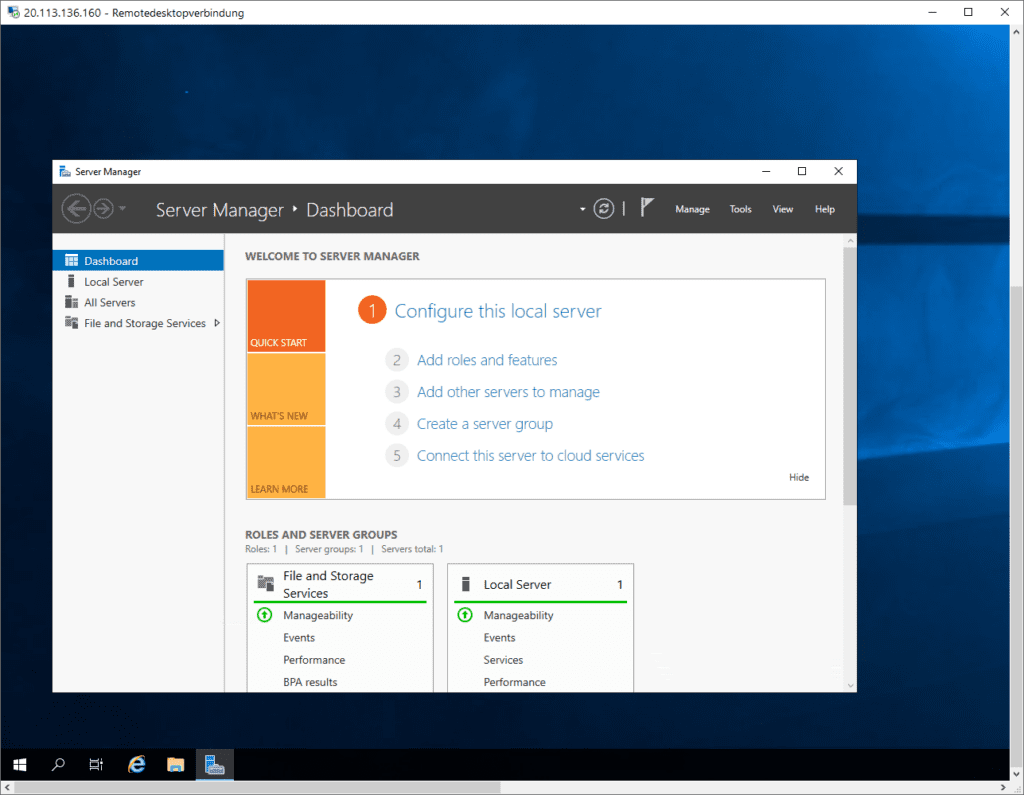 RDP-Verbindung zu einer Azure-VM