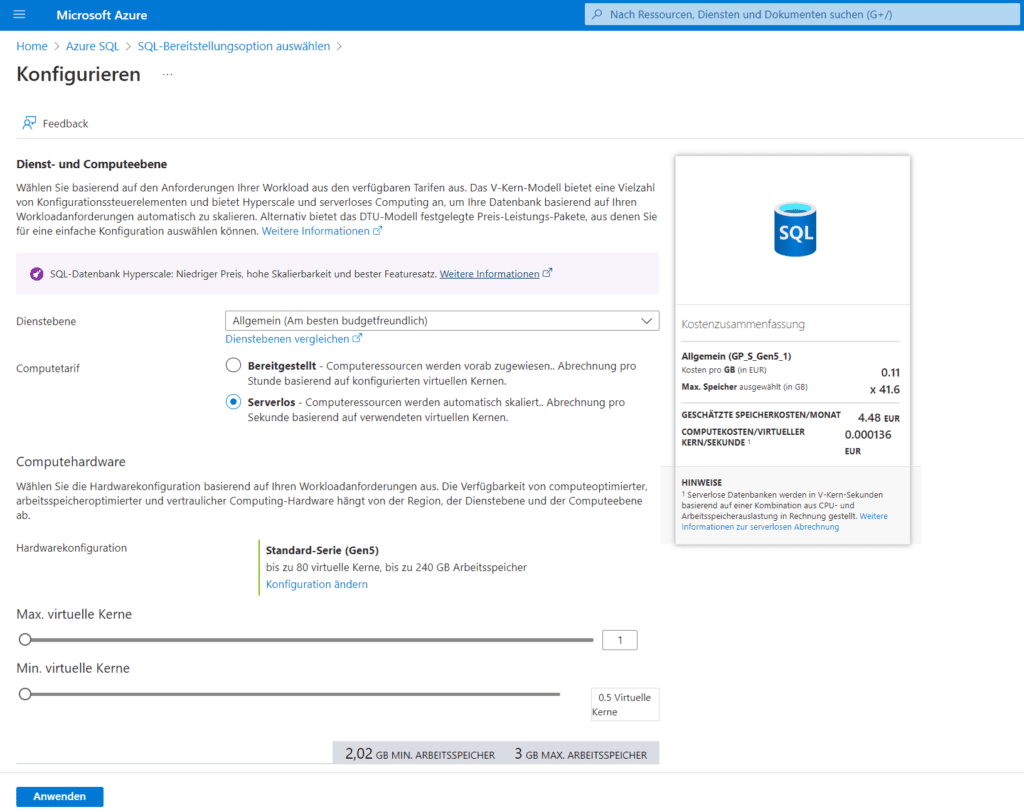 Ein „serverloser“ SQL-Server in Azure bietet diverse Vorteile gegenüber der IaaS-Variante