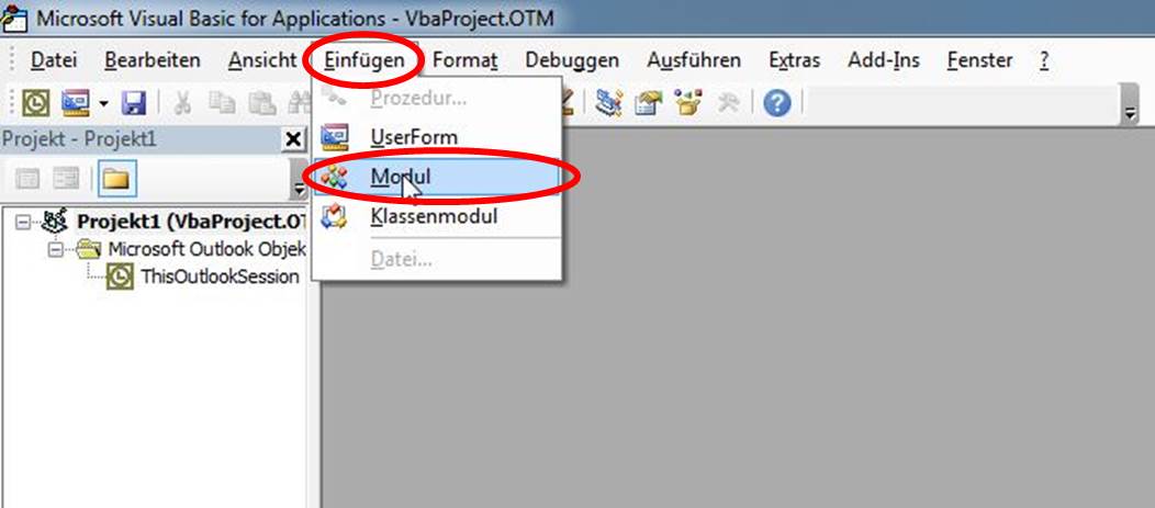 Modul einfügen