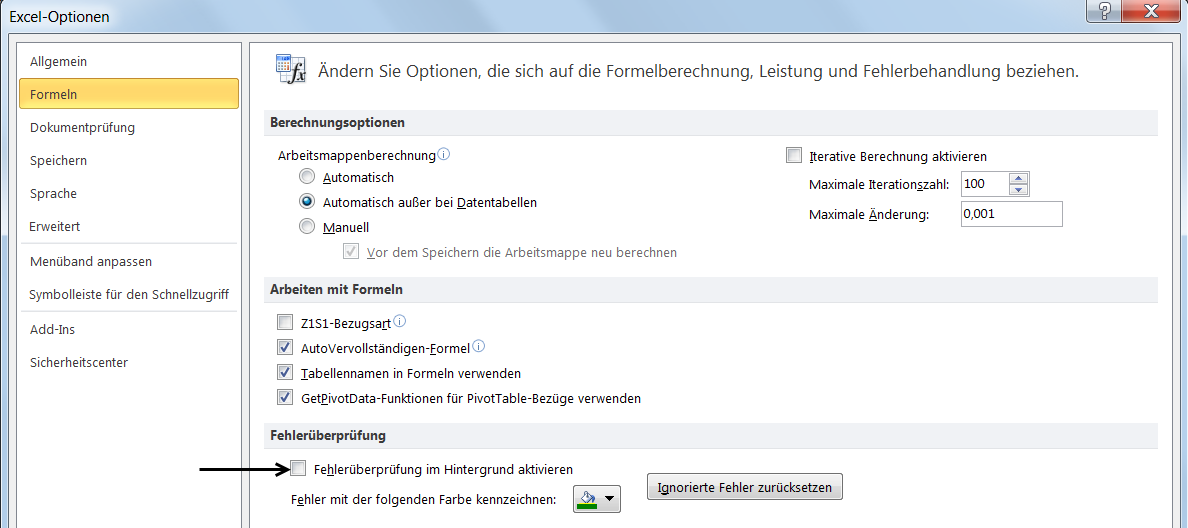 Nachdem du mit OK bestätigt hast, sind alle Zellinhalte in Zahlen umgewandelt.