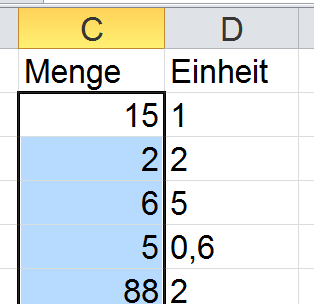 Diesen Schritt musst du für alle Spalten durchführen, deren Inhalte du in Zahlenwerte umwandeln möchtest.