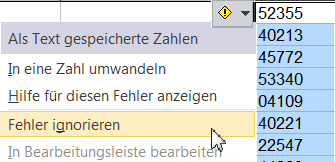 Fehler ignorieren