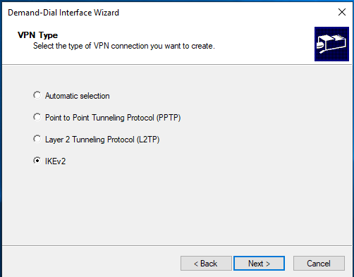 Als VPN-Typ solltest du „IKEv2“ verwenden.