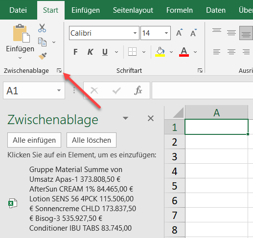 Ergebnisse der Pivot-Auswertung inklusive Formatierung übertragen