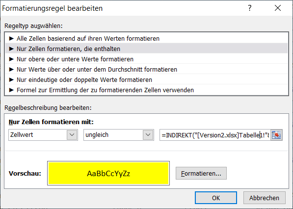 Durch eine Füllfarbe fallen die Änderungen gleich auf