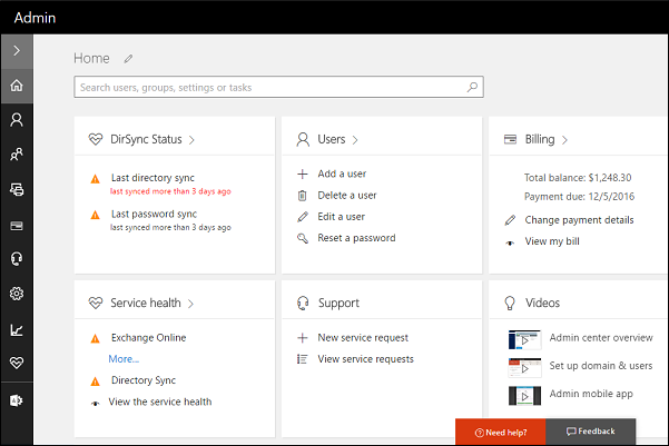 Das Microsoft 365 Admin Center