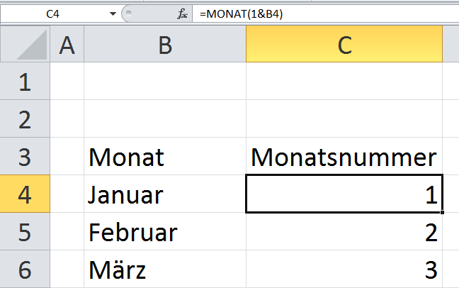 Die Nummern der Monate