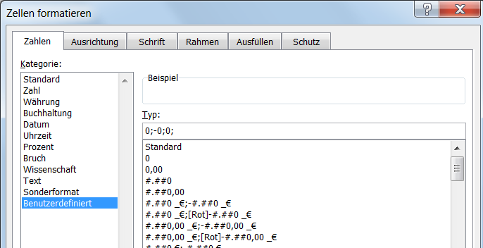 Excel Zellen formatieren