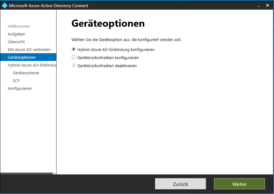 Das Einrichten des Hybrid-Join.