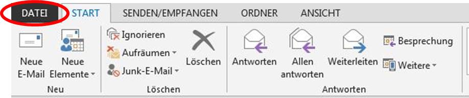 Outlook Menüband