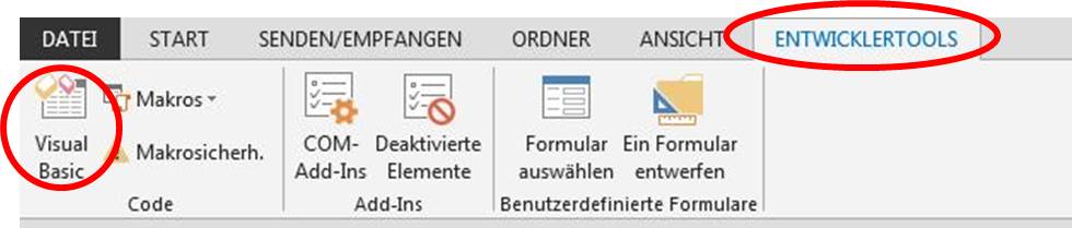 Start des VBA Editors