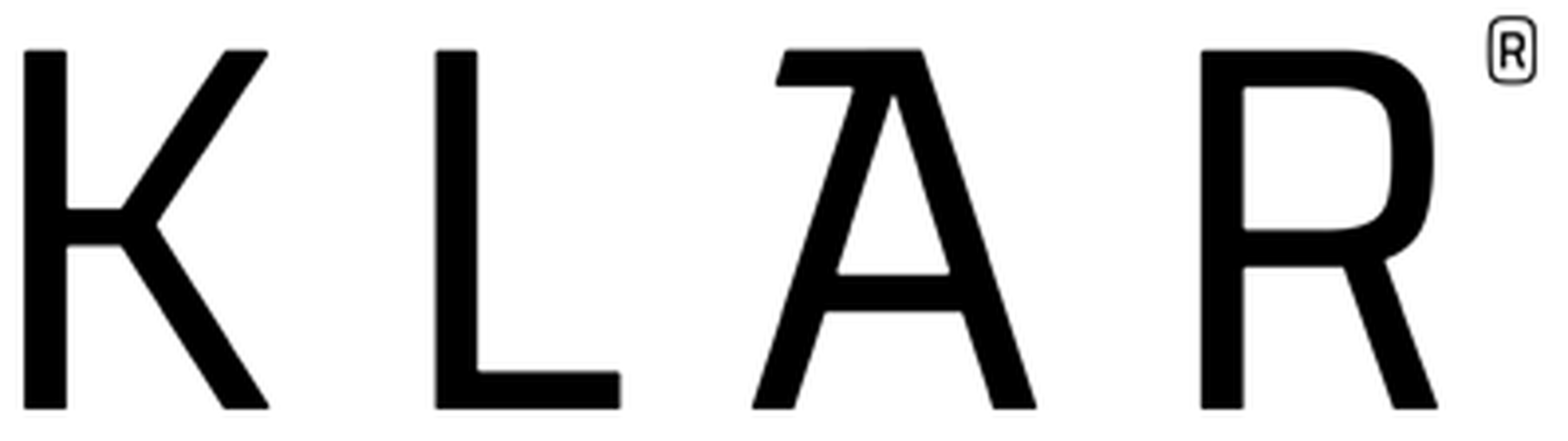 Minimalist logo of nicotine pouch brand KLAR.