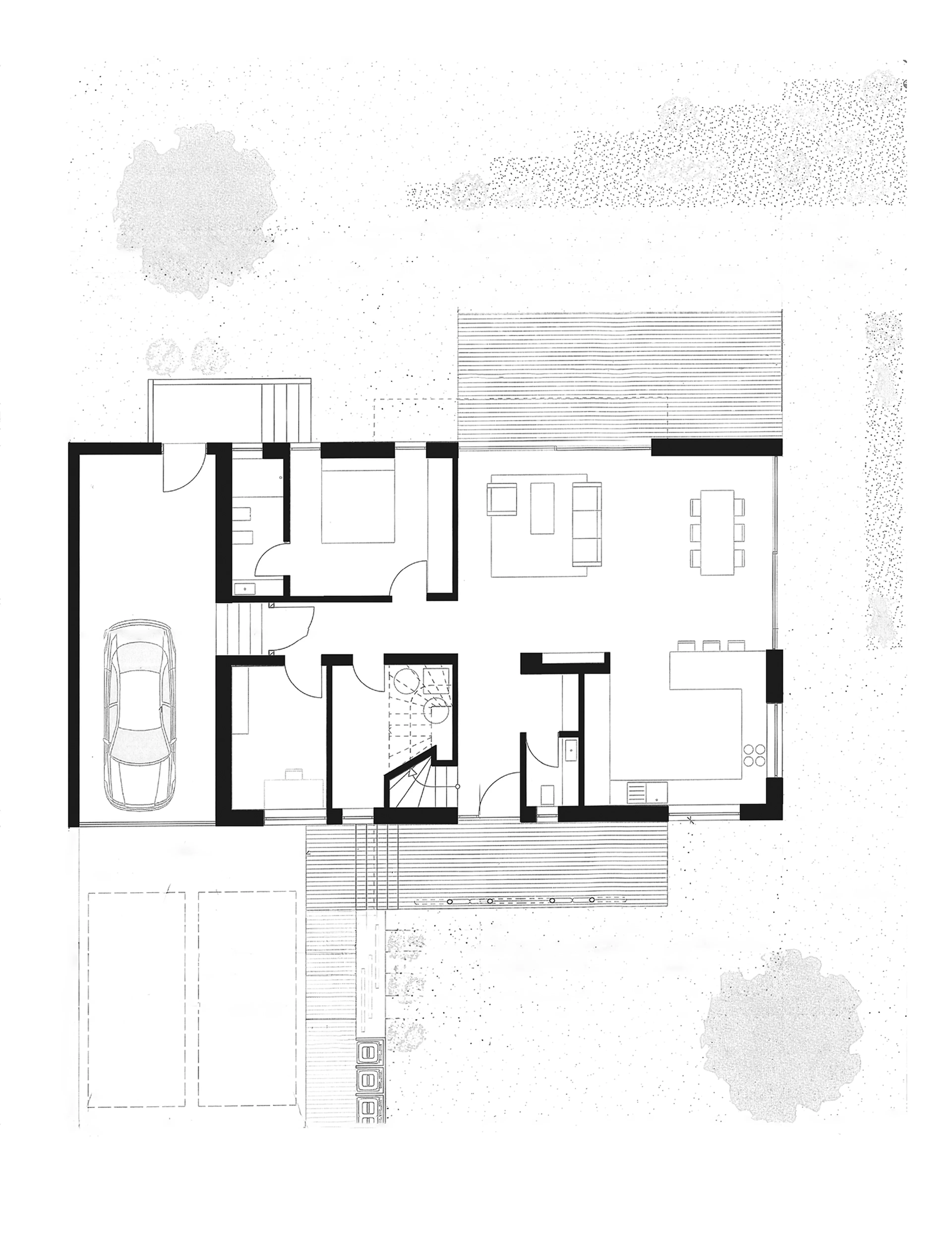 K Wohnhaus - HAMM Architekten - Grundriss EG