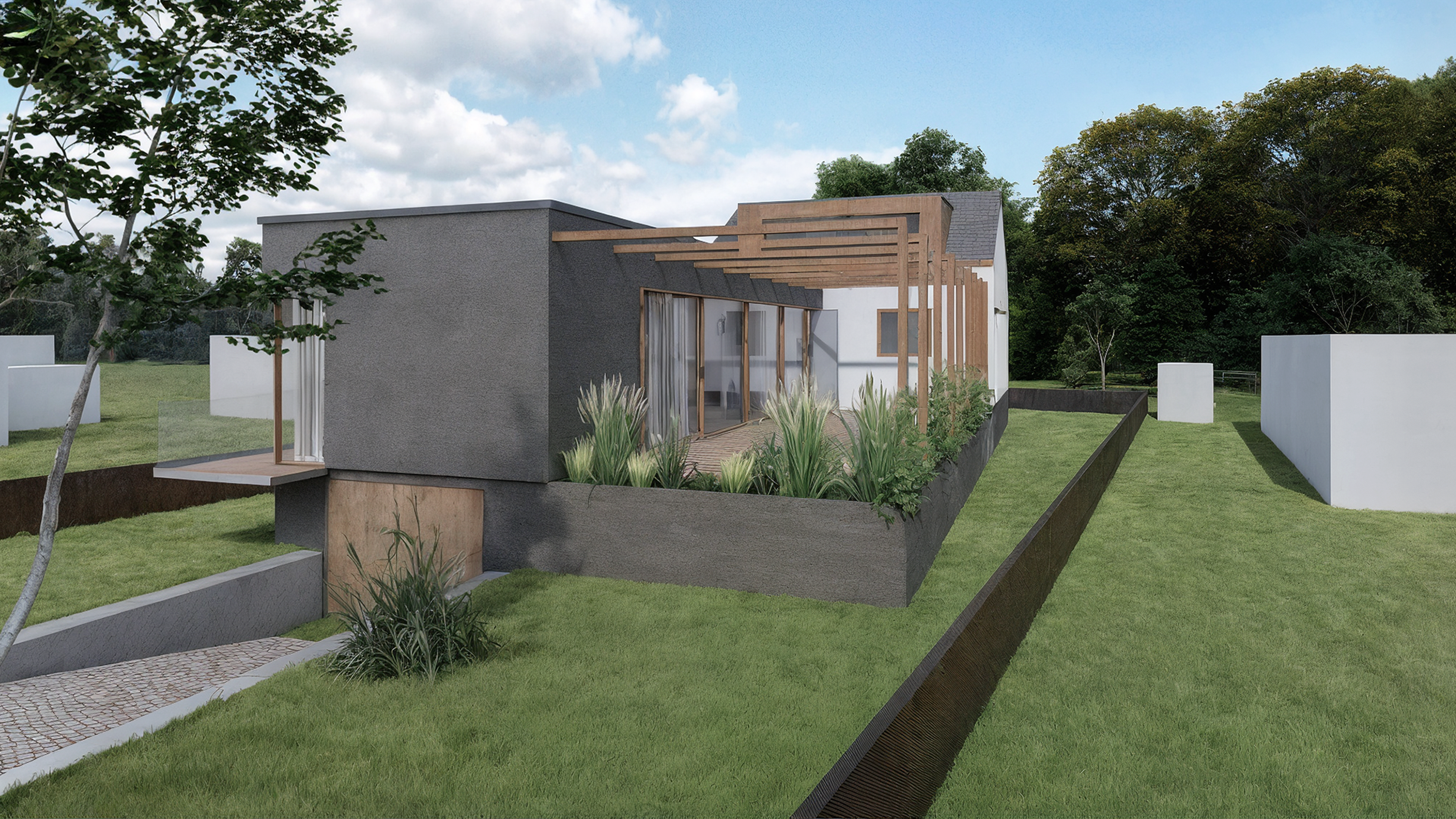 Bickenbach Einfamilienhaus - Hamm Architekten - Visualisierung 3