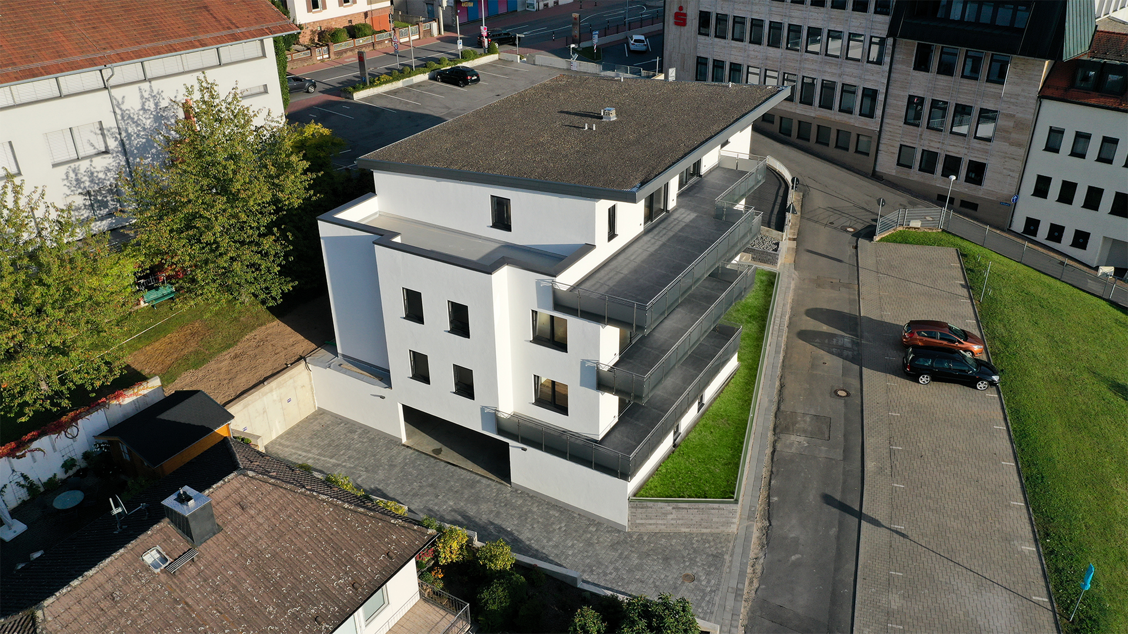 Erbach Mehrfamilienhaus - Hamm Architekten - Vogelperspektive 1