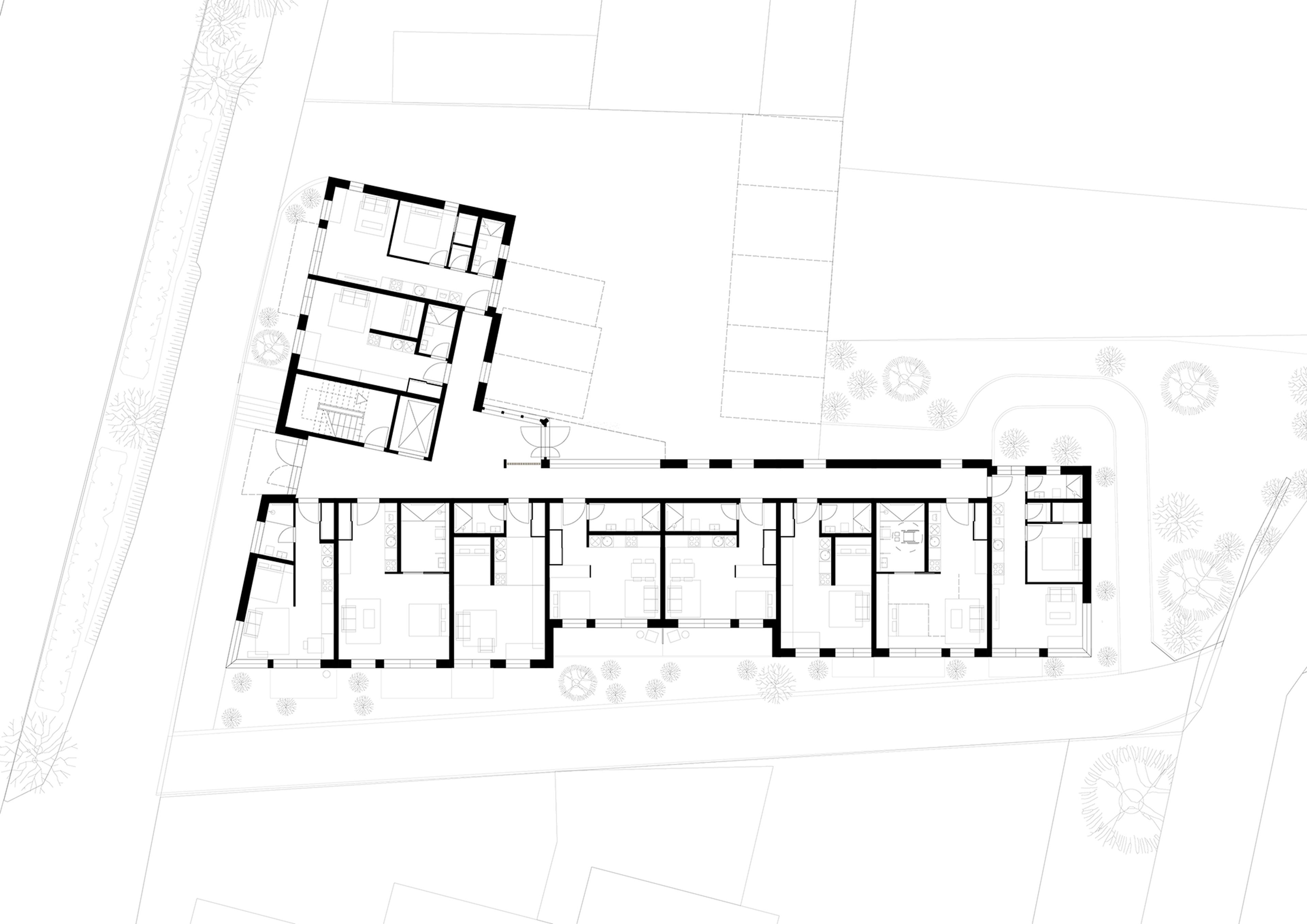 mehrfamilienhaus brückwiese - hamm architekten - grundriss EG
