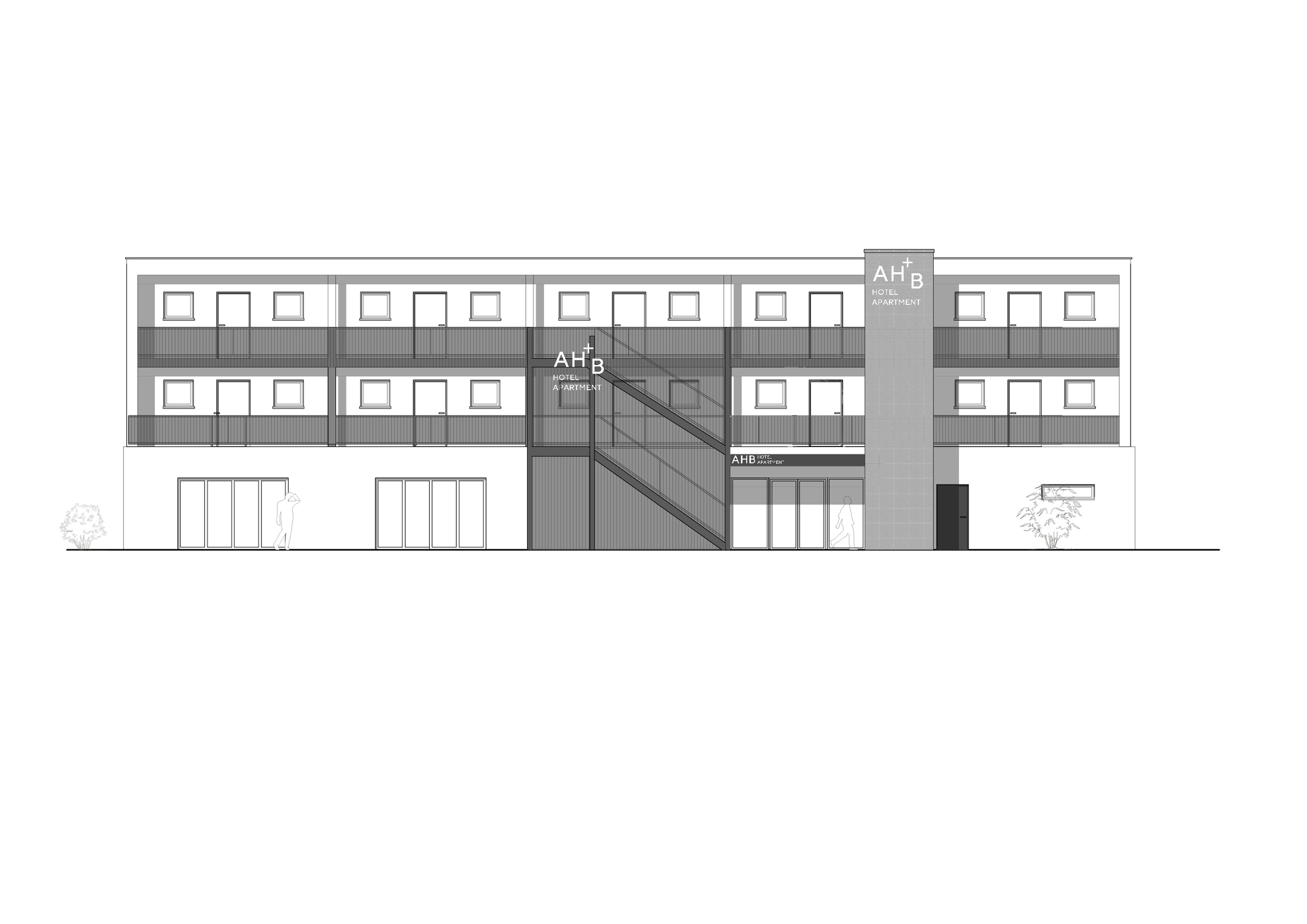 apartment hotel babenhausen - hamm architekten - ansicht