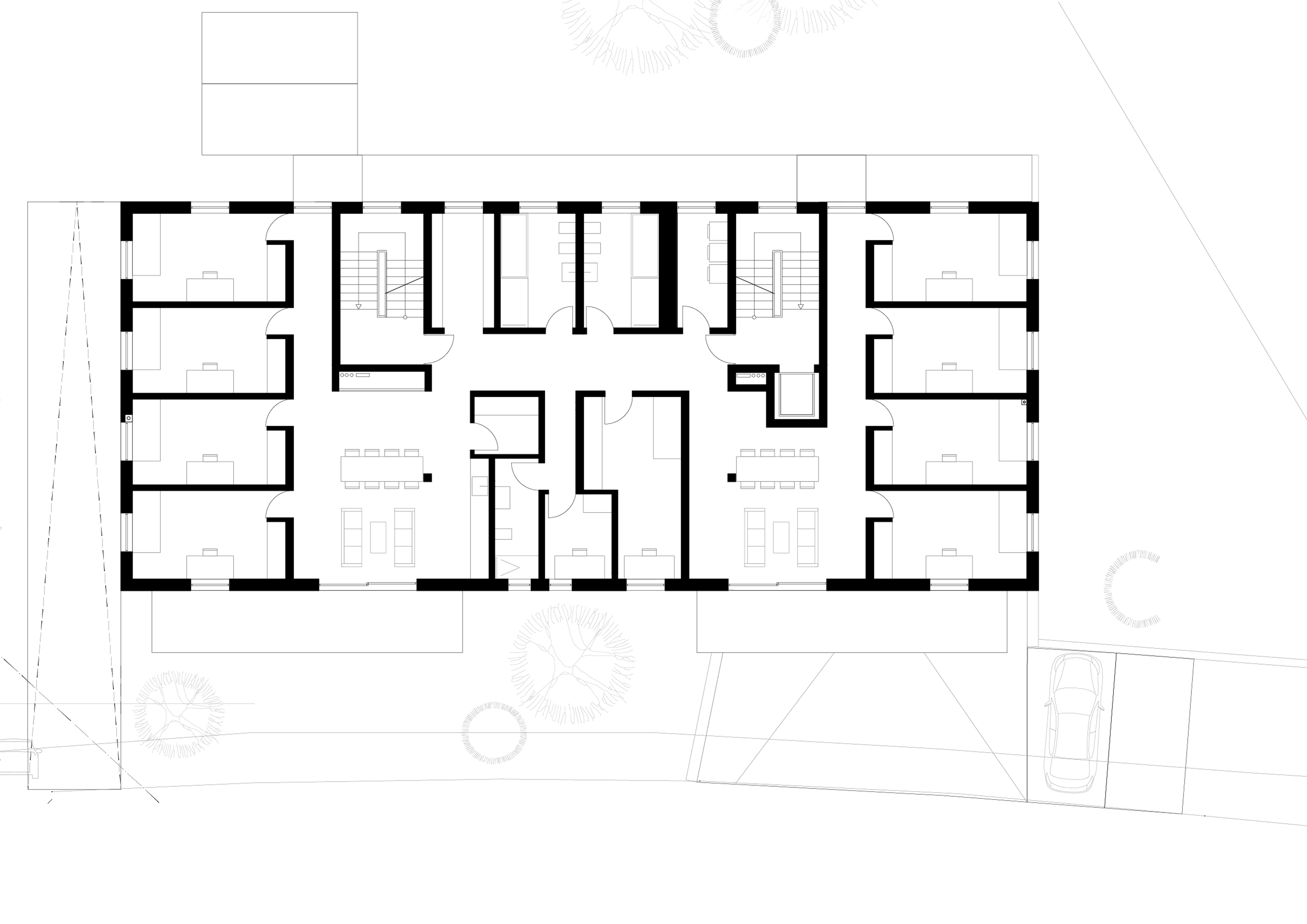 Erbach Jugendheim & MFH - HAMM Architekten - Grundriss
