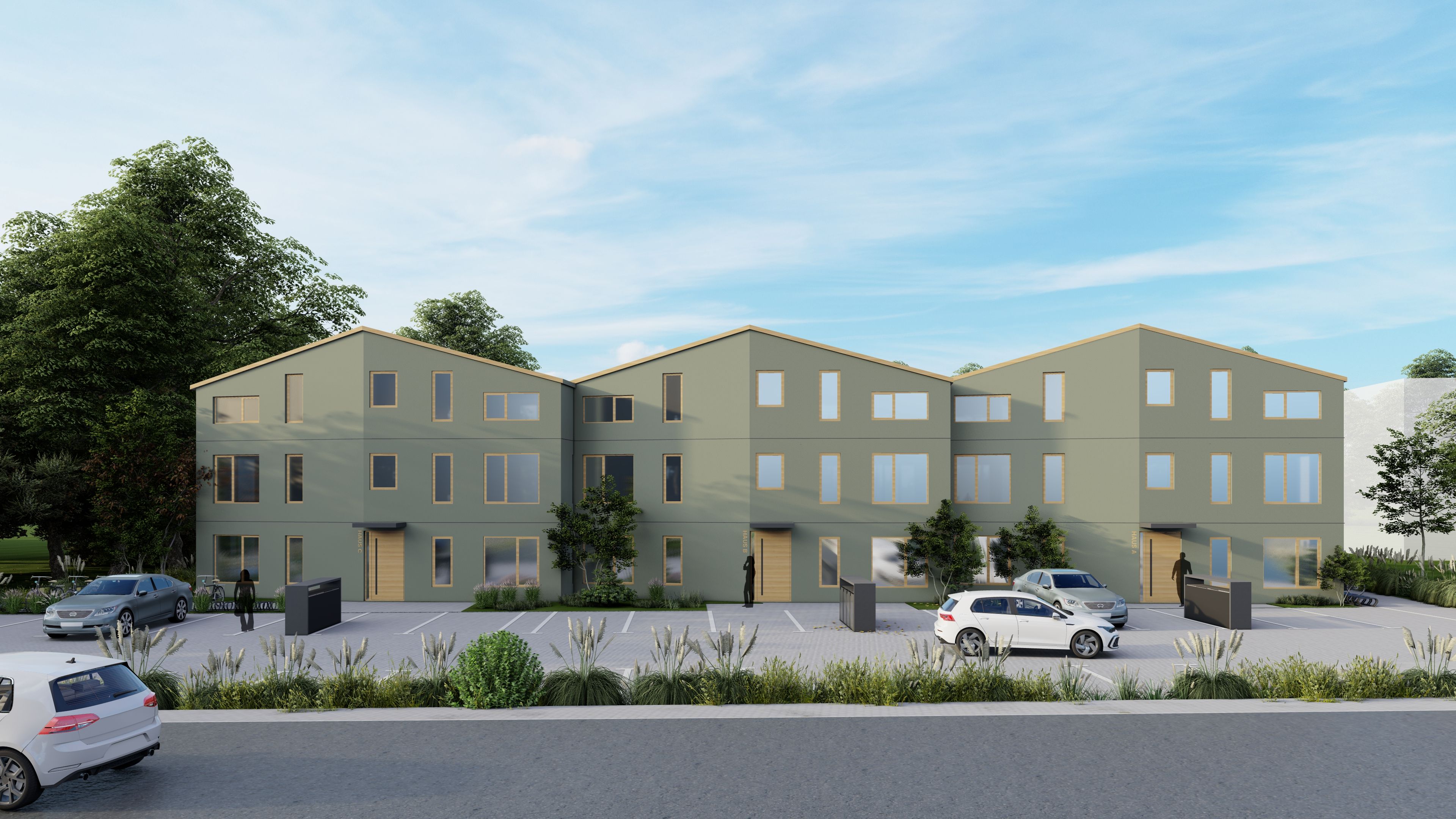 Neubau Mehrfamilienhaus Bad König - HAMM Architekten - Visualisierung 1