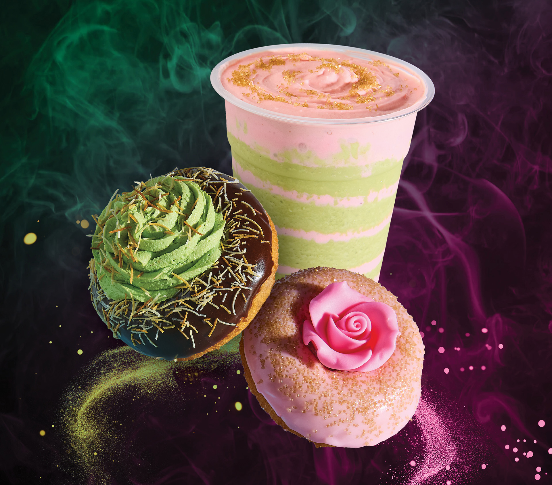 The Limited-Time Dubai Chocolate Donut and Strawberry Matcha Latte