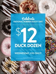 Duck Donuts® Brings Back $12 Duck Dozen in Celebration of National Rubber Ducky Day, Jan. 10