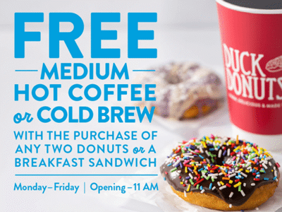 Bold Start to April with Free Coffee at Duck Donuts®