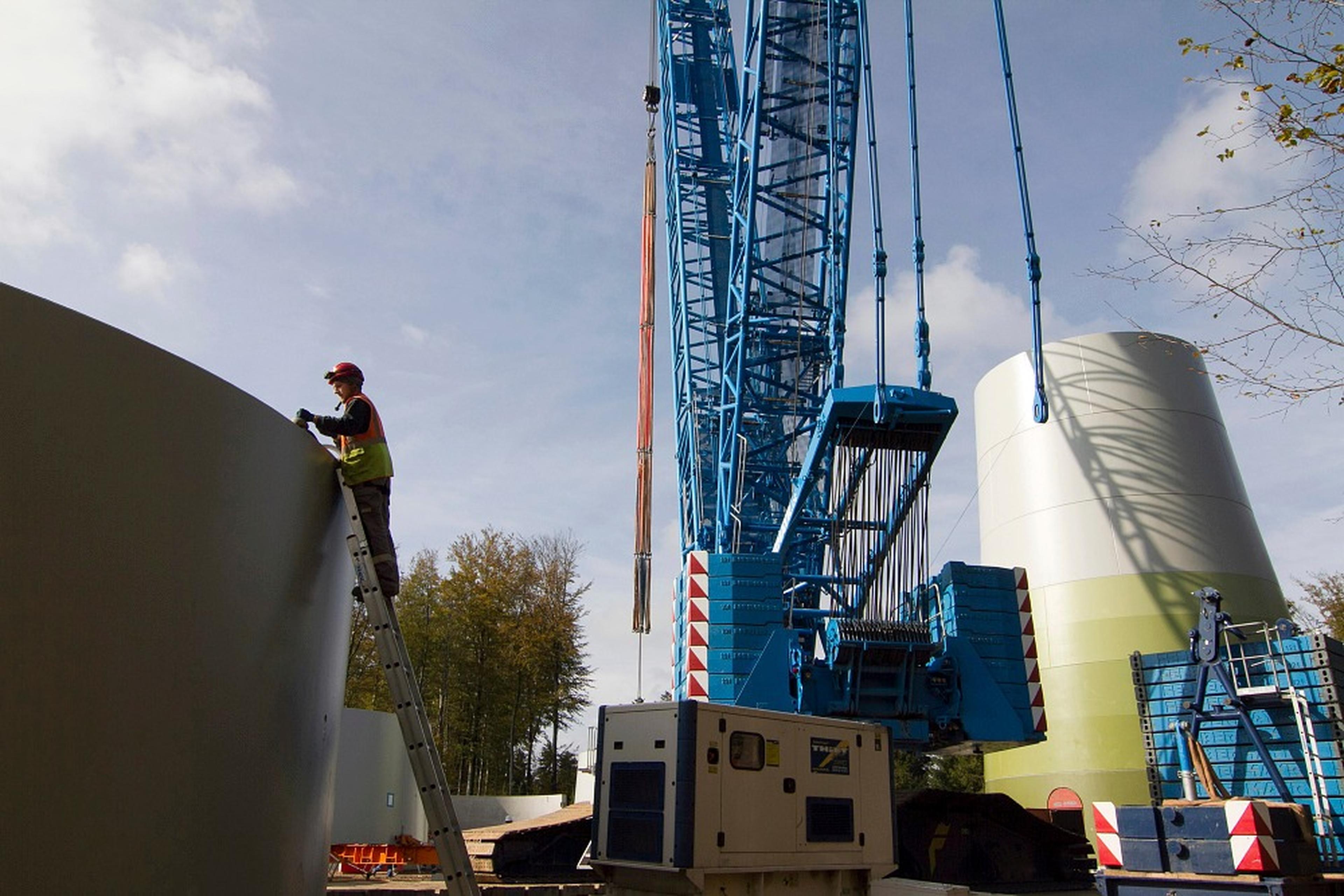 Bau des Windparks Kambacher Eck
