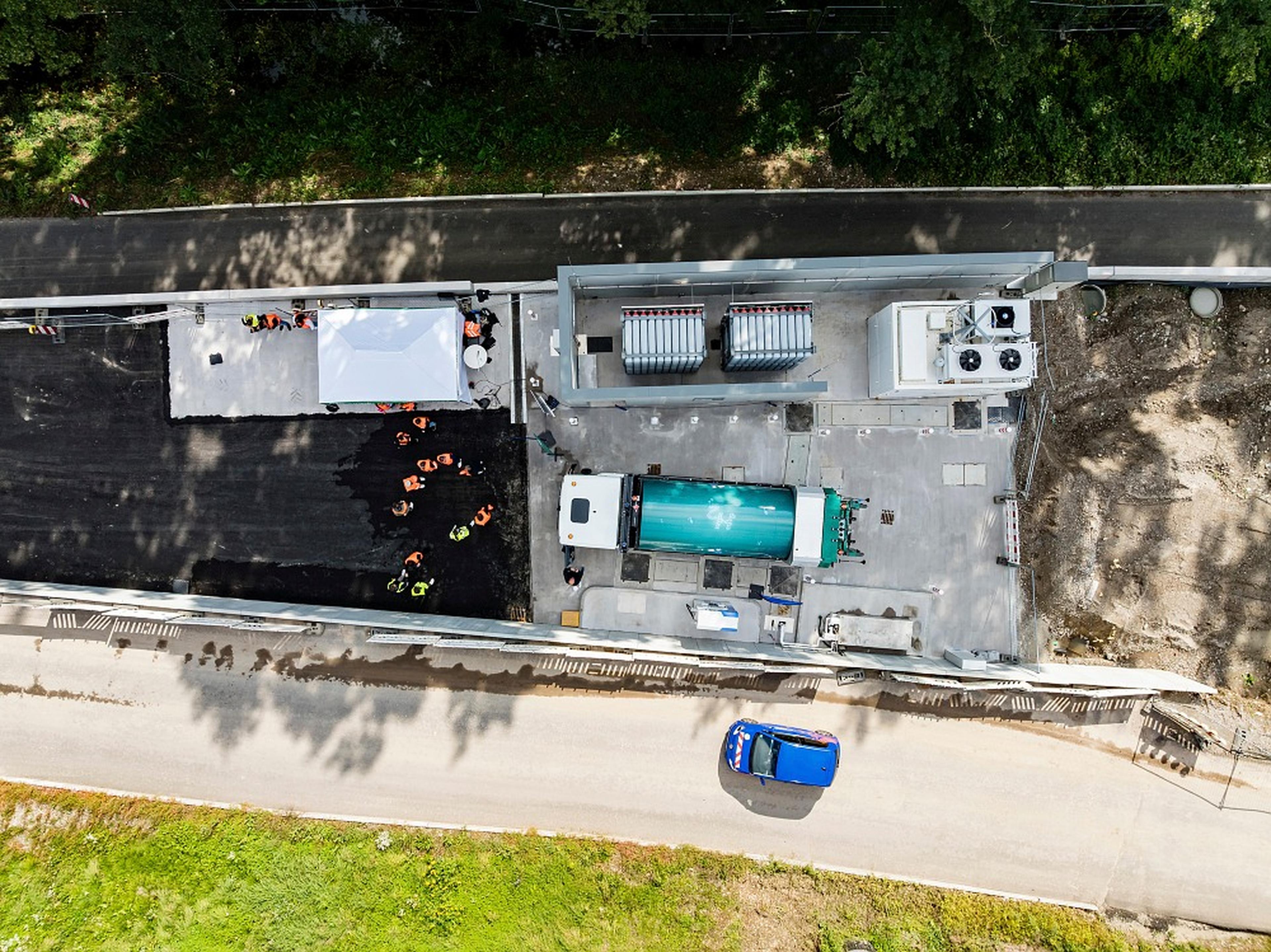 Wasserstofftankstelle Eichelbuck aus der Vogelperspektive