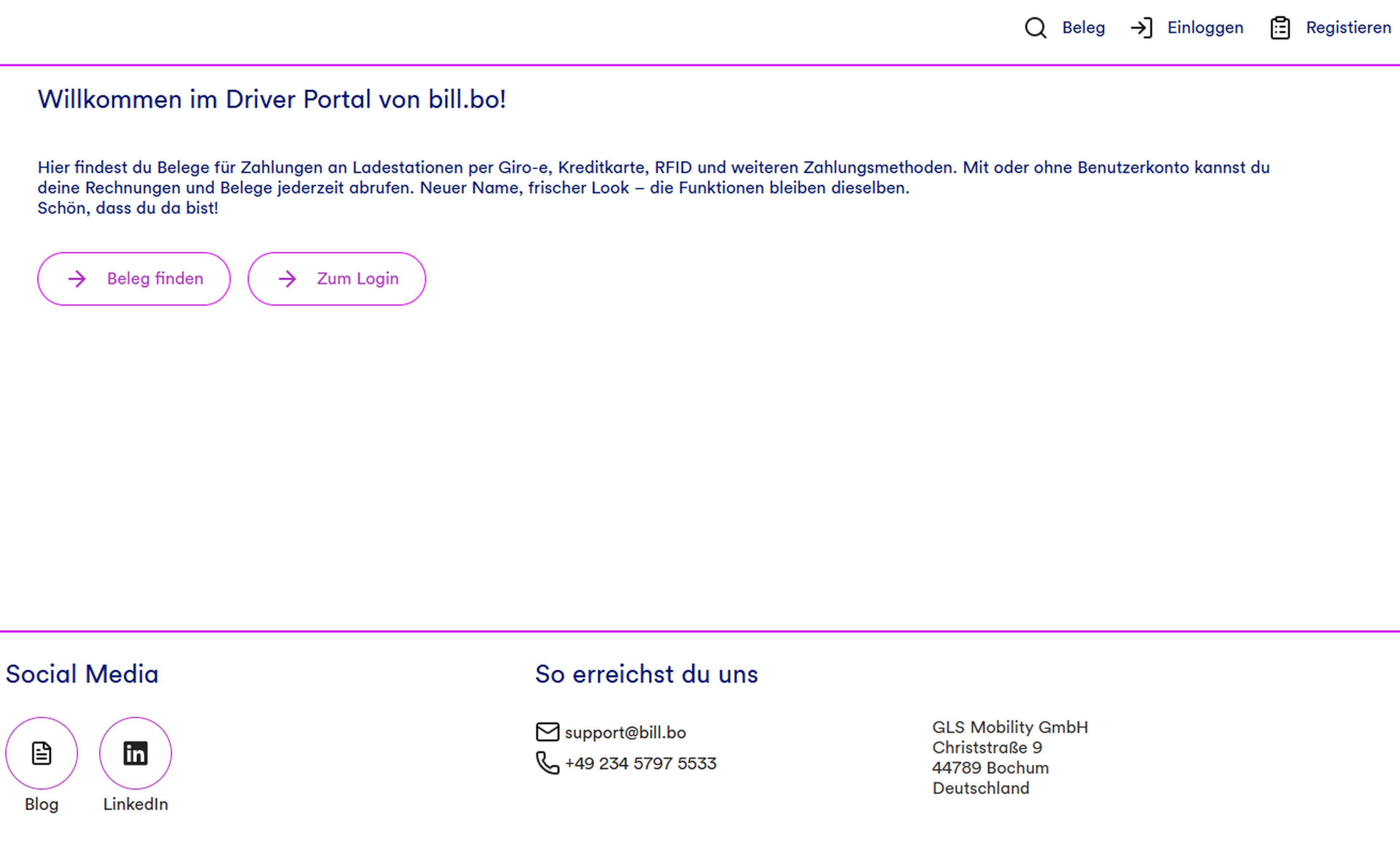 Registrierungsbutton bill.bo