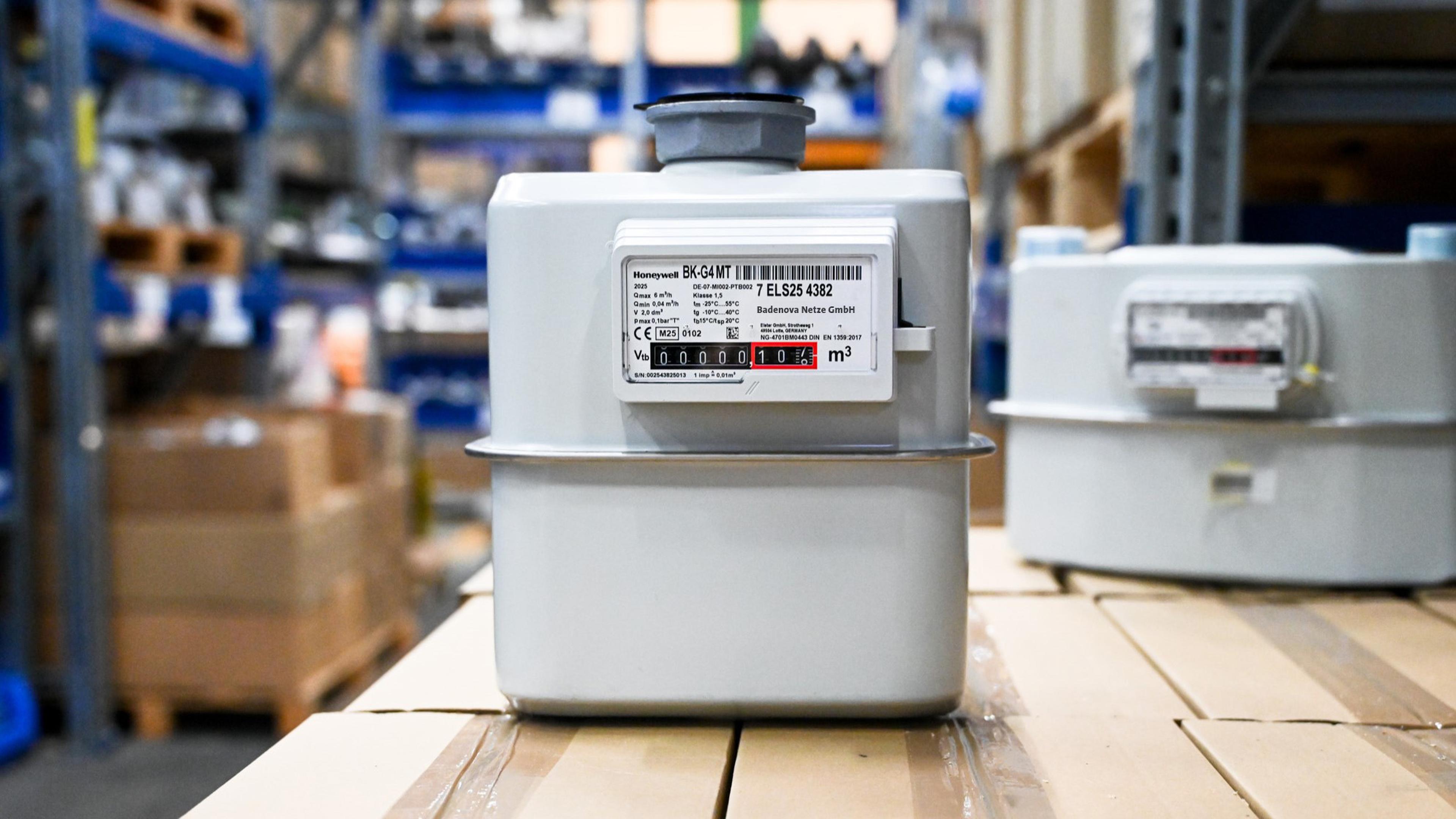 Erdgaszähler im Lager
