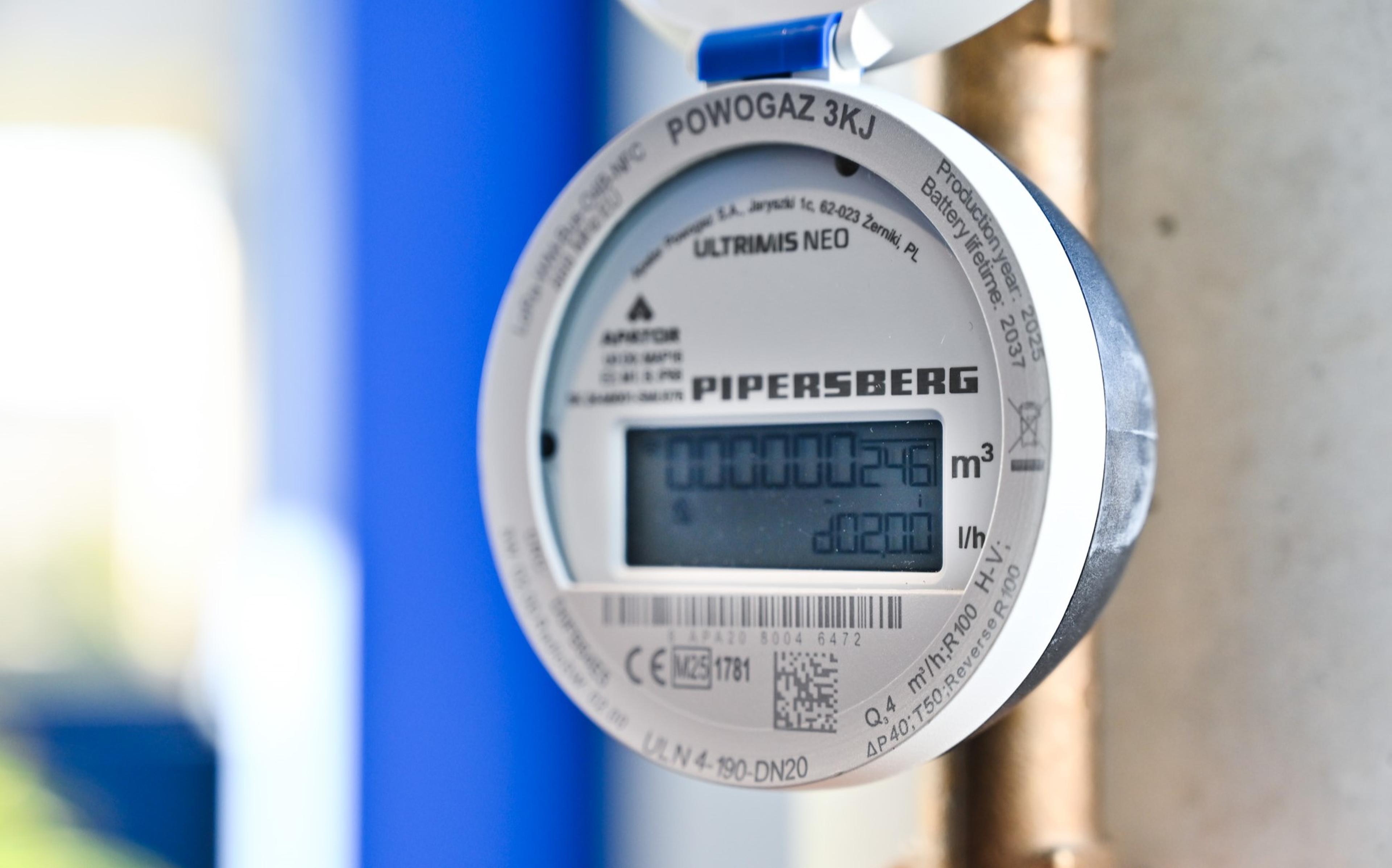 Wasserzähler in der Schrägansicht